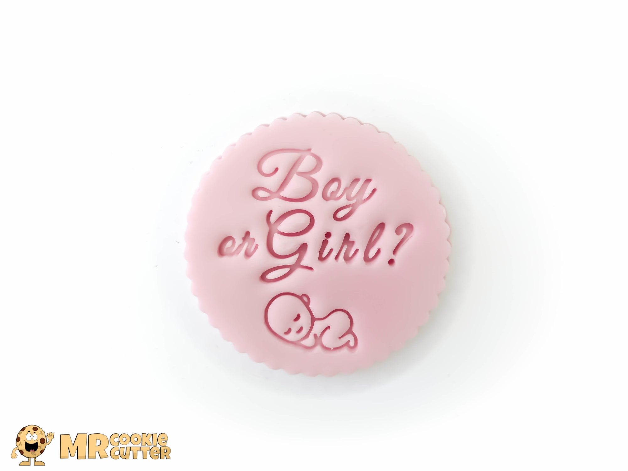 Boy or Girl Gender Reveal Cupcake Topper with Sleeping Baby