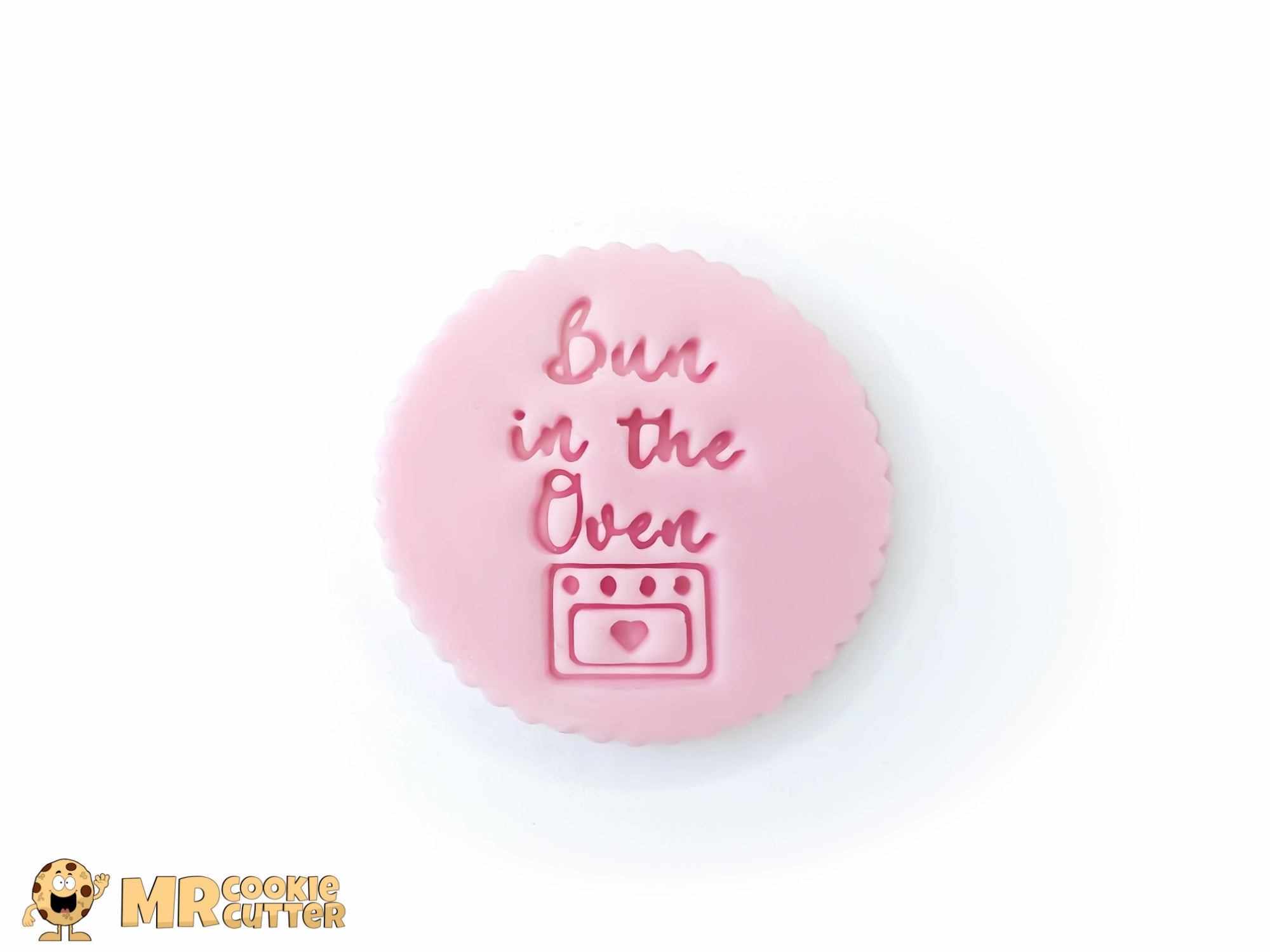 Bun in the oven Cupcake Topper Fondant Stamp Style 1