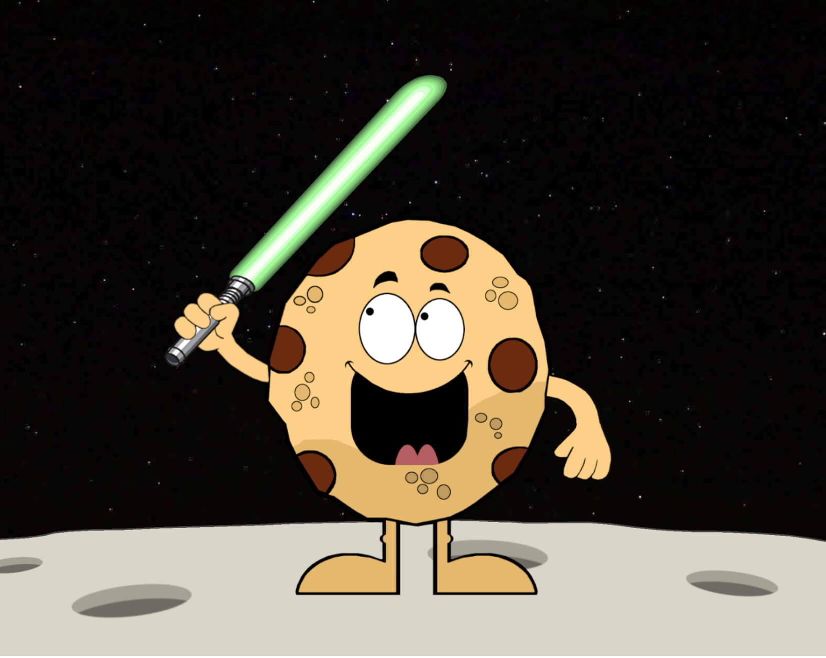 Mr Cookie Mascot in space