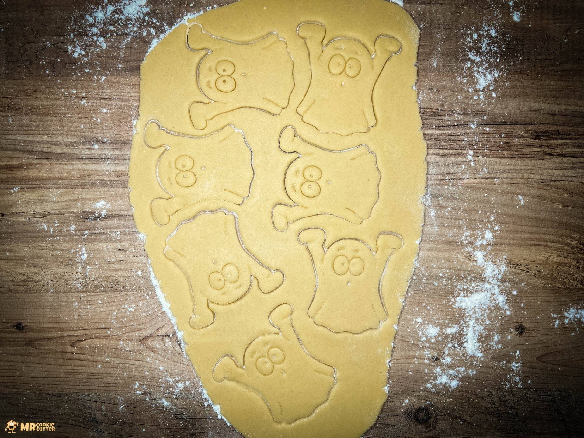 Halloween Ghost Cookie Cutter shapes in dough banner