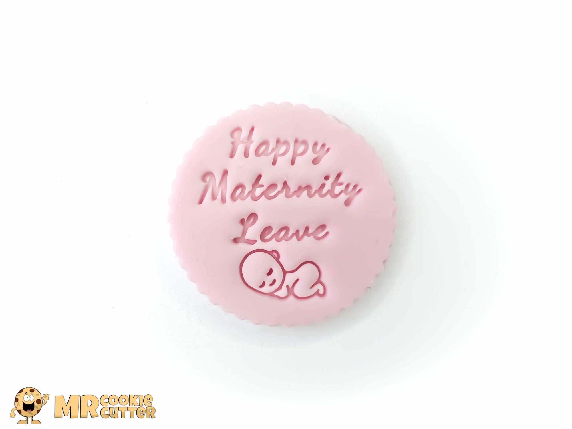Happy Maternity Leave Cupcake Topper with cute sleeping baby