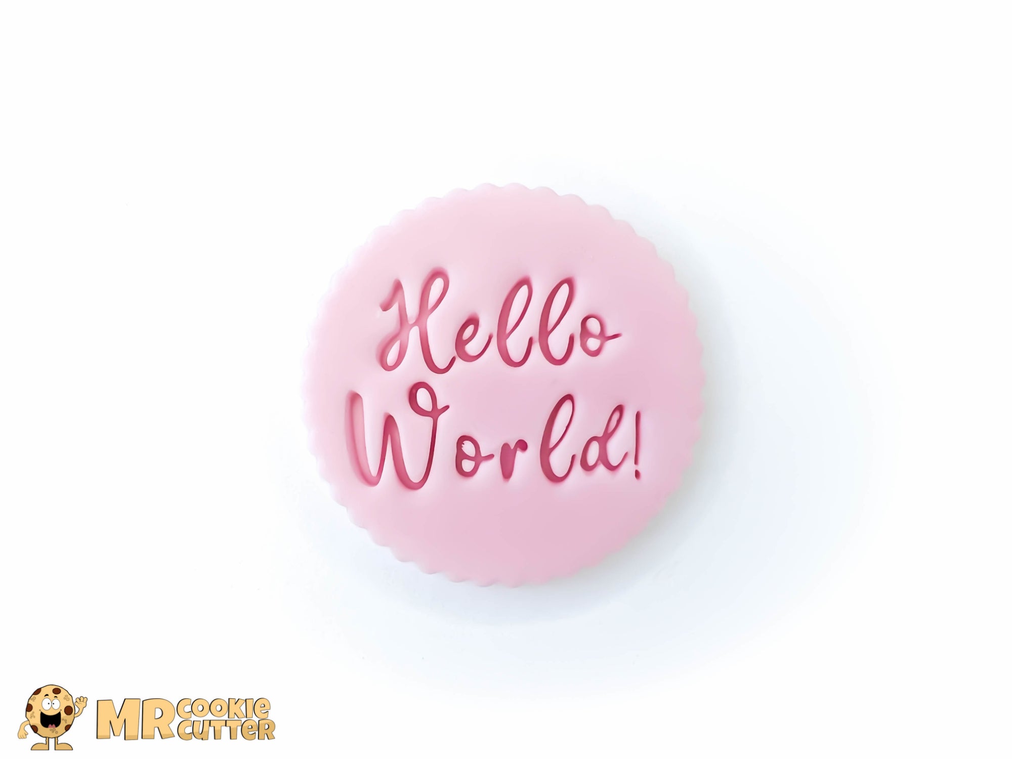 Hello World Cupcake Topper Fondant Stamp