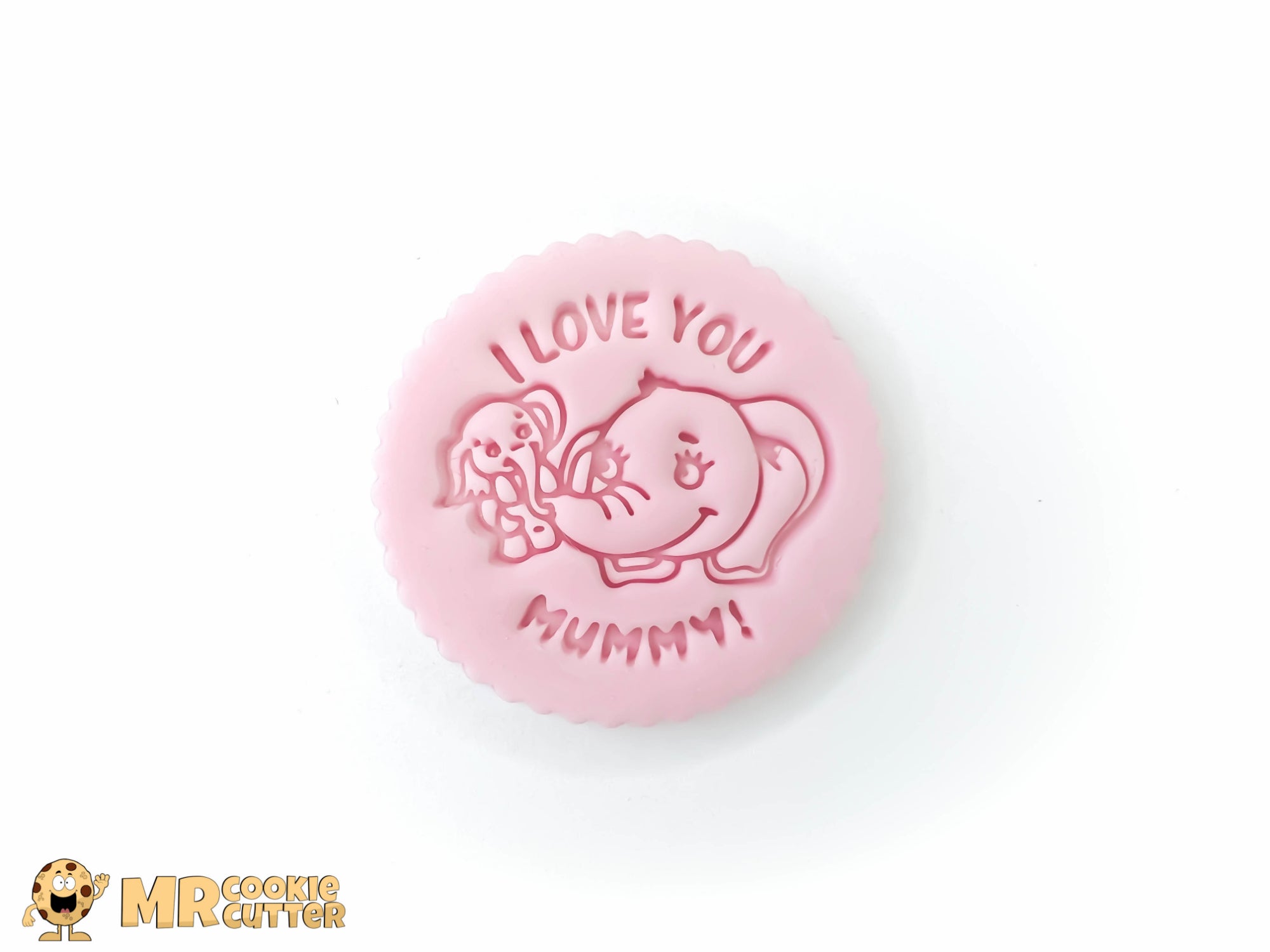 I Love You Mummy Cupcake Topper with Mummy and Baby Elephant
