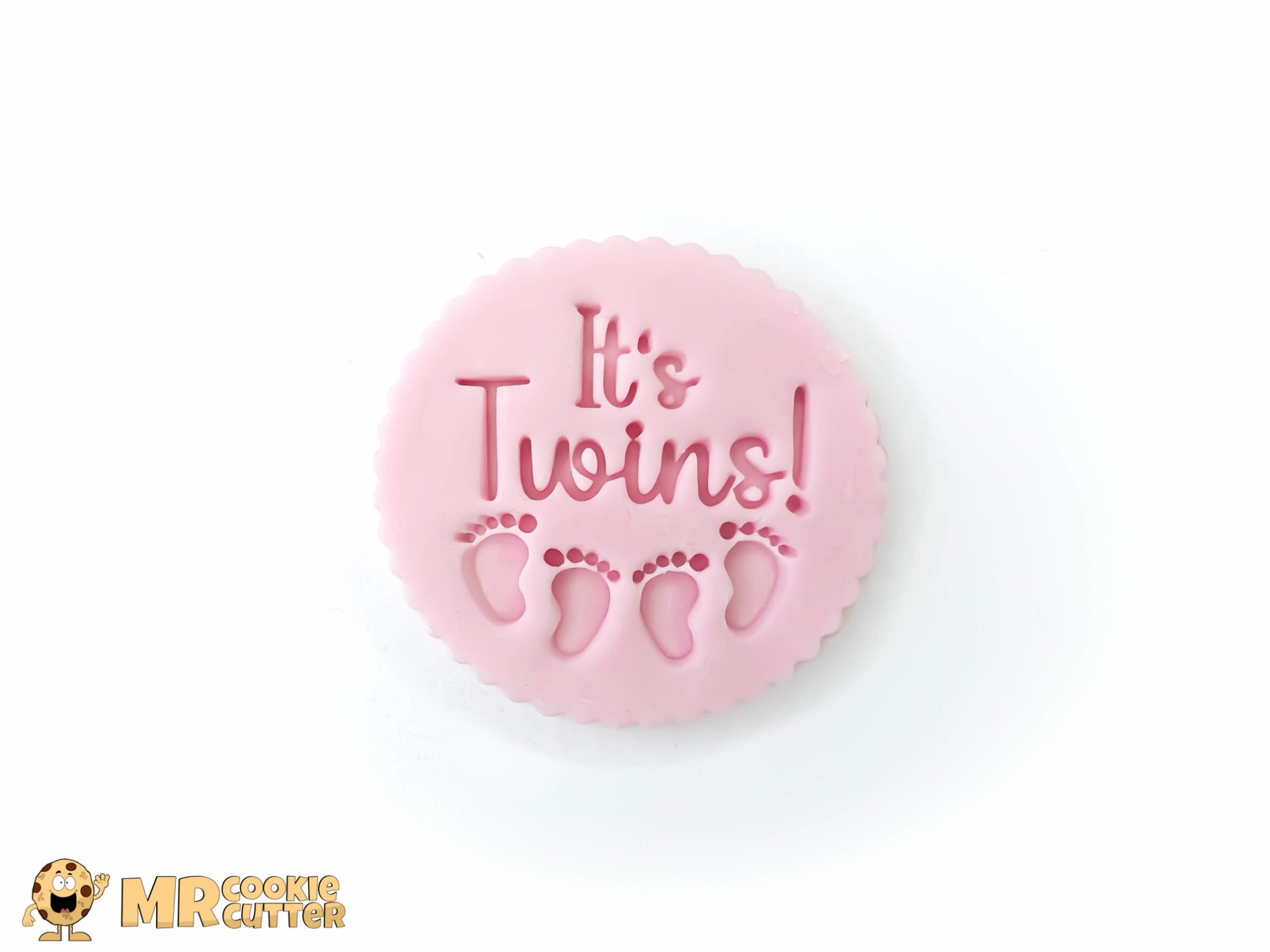 It's Twins Cupcake Topper with baby footprints