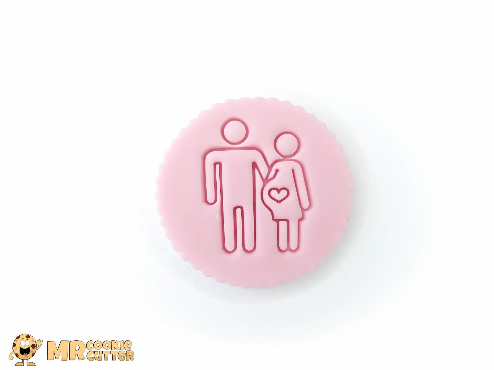 Man and Pregnant Woman Cupcake Topper