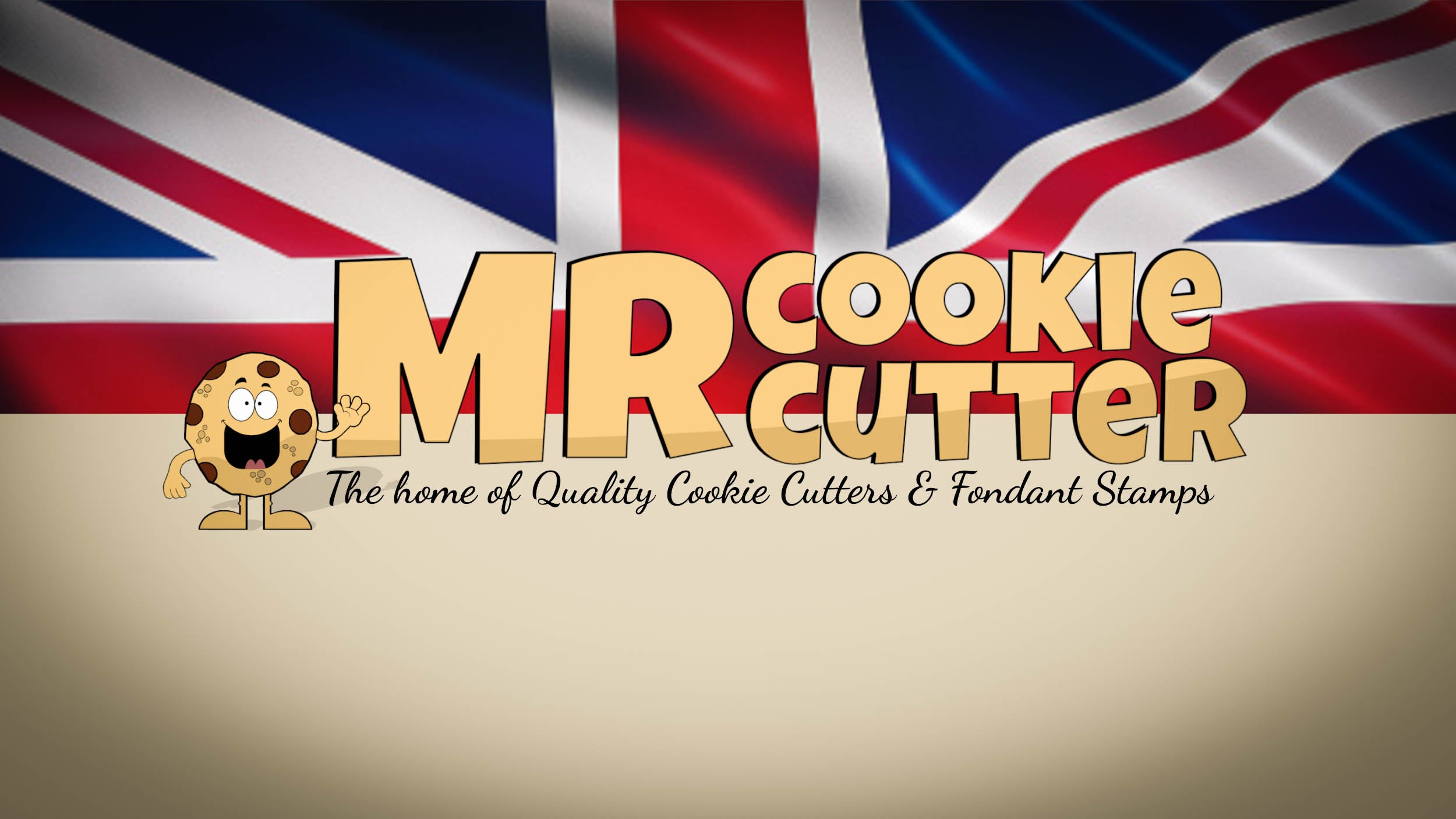 Mr Cookie Cutter Home Page Union Jack Flag Banner