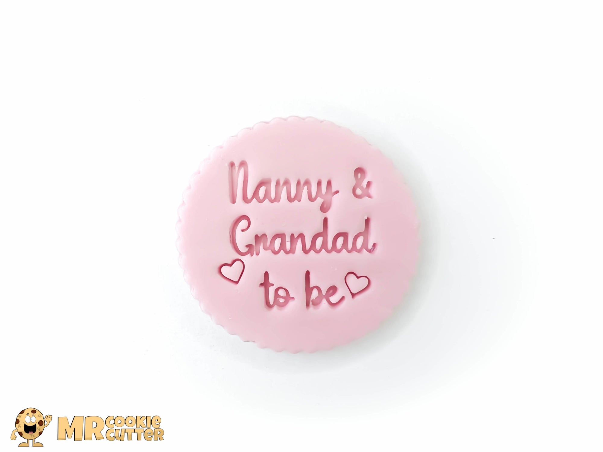 Nanny and Grandad To Be Cupcake Topper with hearts