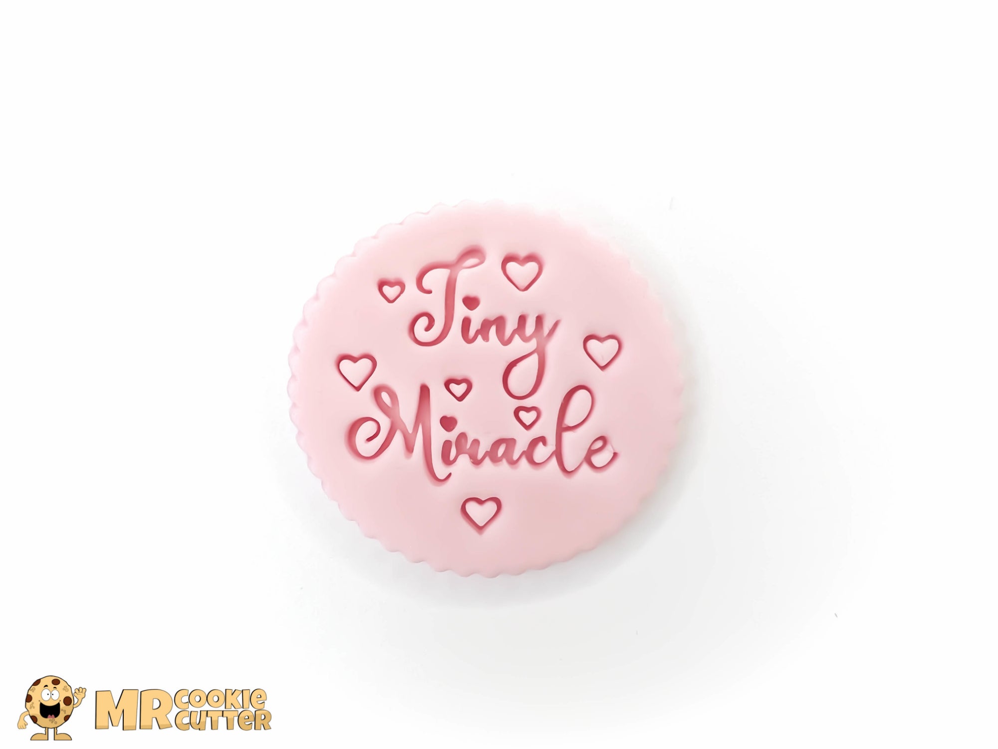 Tiny Miracle Baby Cupcake Topper with hearts