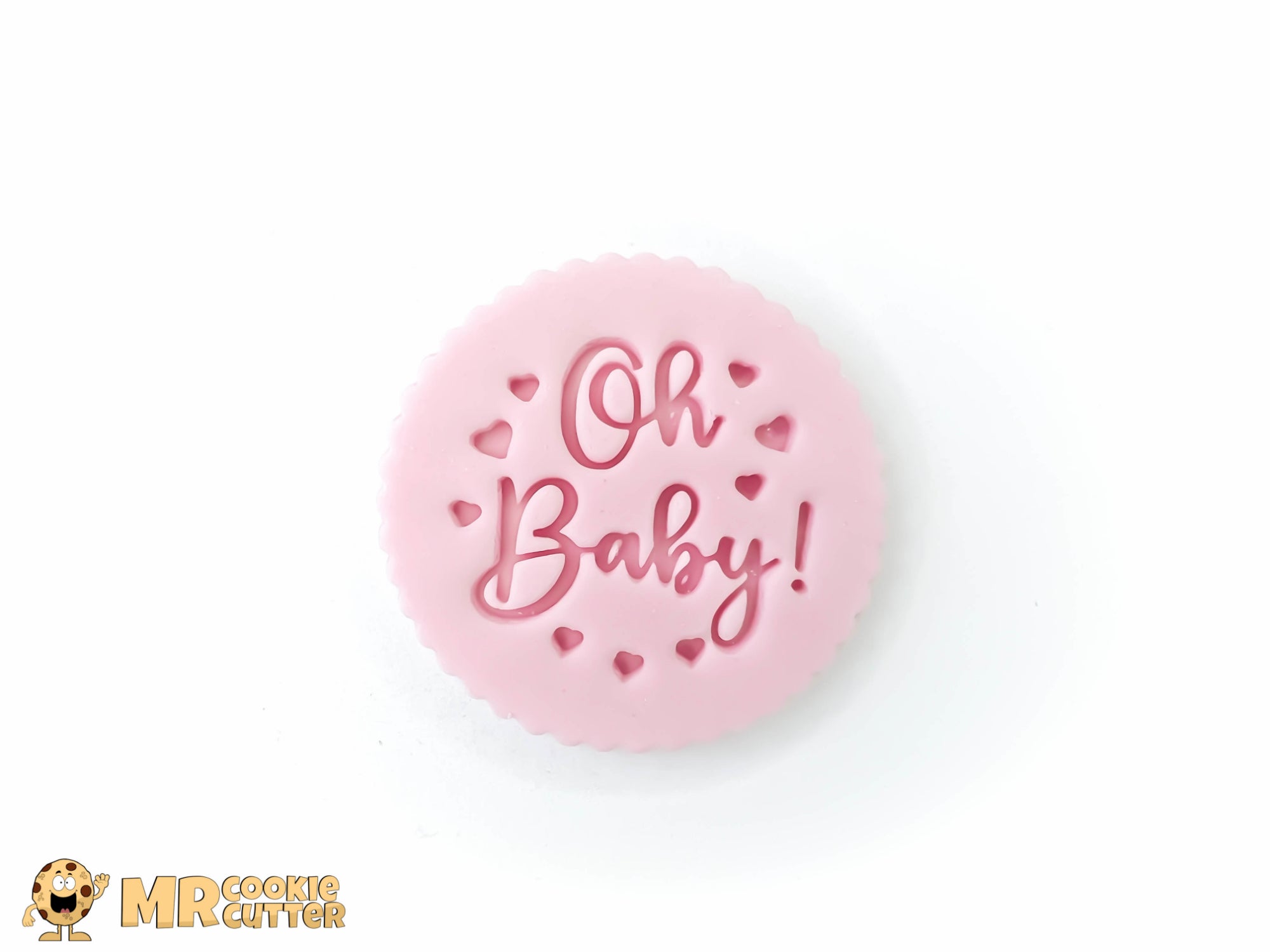 Oh Baby Cupcake Topper with Hearts