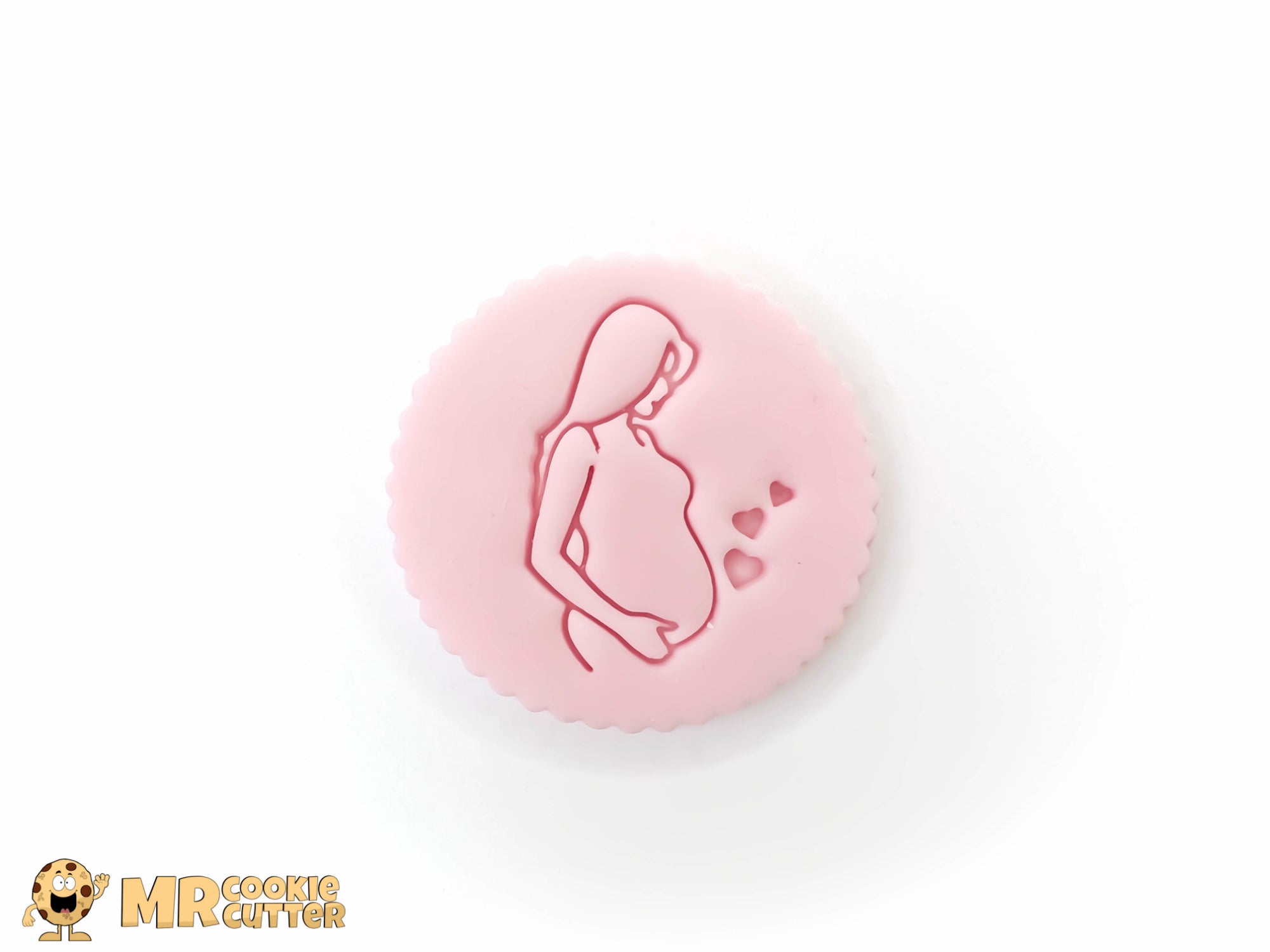 Pregnant women with hearts cupcake topper